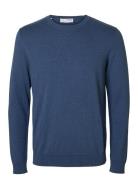 Selected Homme Slhberg Crew Neck Noos Marinblå