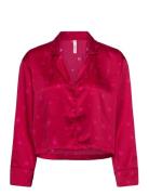 Hunkemöller Satin Long-Sleeved Jacket Röd