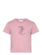 Juicy Couture Tonal Diamante Tee Rosa