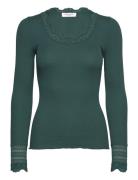 Rosemunde Rwbenita Ls O-Neck Lace T-Shirt Grön