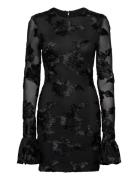 ROTATE Birger Christensen Flower Mesh Mini Dress Svart