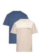 Calvin Klein 2P Color Block T-Shirt Blå