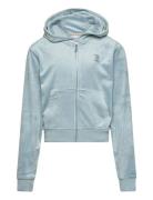 Juicy Couture Diamante Zip Through Hoodie Blå