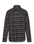 Lyle & Scott Brushed Flannel Tartan Shirt Svart