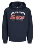 Jack & J S Jjelogo Sweat Hood 2 Col 24/25 Noos Marinblå