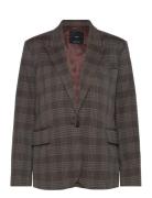 Mango Straight-Fit Check Jacket Brun