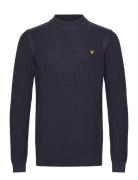 Lyle & Scott Ribbed Mock Neck Jumper Marinblå