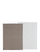 Södahl Viskestykke 50X70 Line 2 Stk. Taupe/White Multi/patterned