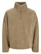 Jack & J S Jorroxbury Teddy Sweat High Neck Ln Beige