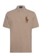 Polo Ralph Lauren Classic Fit Leather-Pony Mesh Polo Shirt Beige