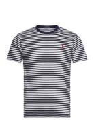 Polo Ralph Lauren Custom Slim Fit Striped Jersey T-Shirt Marinblå