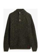 Superdry Chunky Knit Henley Grön