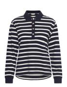 GANT Breton Stripe Ls Pique Polo Marinblå