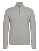 Lindbergh Half Zip Rib Knit Grå