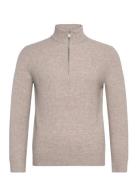 Mango Perkins-Neck Knitted Sweater Beige