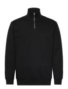 Lindbergh Jersey Half Zip Sweat Svart