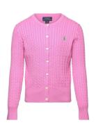 Ralph Lauren Kids Mini-Cable Cotton Cardigan Rosa