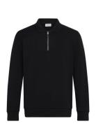 Lindbergh Jersey Pique W Zip L/S Svart