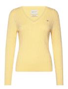 GANT Stretch Cotton Cable V-Neck Gul