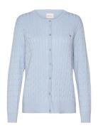 GANT Stretch Cotton Cable Cardigan Blå