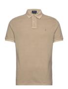 Polo Ralph Lauren Custom Slim Mineral-Dyed Mesh Polo Shirt Beige