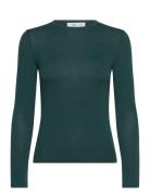 Mango Round-Neck Long-Sleeved T-Shirt Grön