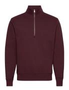 Mango Regular-Fit Zip-Neck Sweatshirt Burgundy