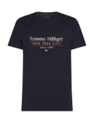 Tommy Hilfiger Hilfiger Center Stack Tee Marinblå