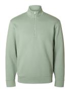 Selected Homme Slhemanuel Soft Zip High Neck Sweat Noos Grön