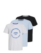 Jack & J S Jjsimon Tee Ss Crew Neck 3Pk Mp Jnr Blå