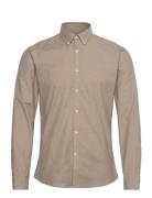 Lindbergh Yarn Dyed Oxford Superflex Shirt L/ Beige