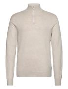 Lindbergh Ecovero Half Zip L/S Knit Kräm