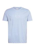 GANT Reg Tonal Shield Ss T-Shirt Blå