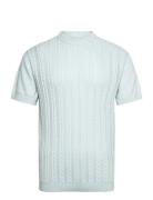 Lindbergh Knitted S/S O-Neck Tee Blå