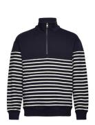 Tommy Hilfiger Placed Stripe 1/4 Zip Marinblå