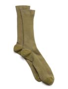 Mp Denmark Fine Cotton Rib Socks Khaki Green