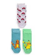 Lindex Sock 3 P Pokemon Grå