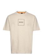 BOSS Te_Linenlogo Beige