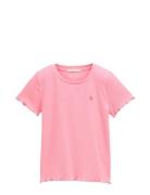 Tom Tailor Printed Rib T-Shirt Rosa