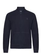 Polo Ralph Lauren Mesh-Knit Cotton Full-Zip Sweater Marinblå