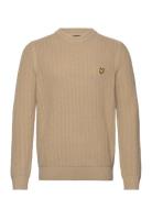 Lyle & Scott Ribbed Crew Neck Jumper Beige