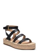 Lauren Ralph Lauren Polly Leather Gladiator Espadrille Svart