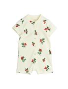 Mini Rodini Lingonberries Aop Baby Summersuit Kräm