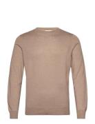 Davida Cashmere Man Fine Knit O-Neck Sweater Beige