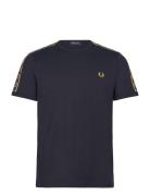 Fred Perry Contrast Tape Ringer Tee Marinblå