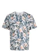 Jack & J S Jjebryan Aop Tee S/S O-Neck Sn Vit