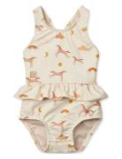 Liewood Amina Baby Printed Swimsuit Beige