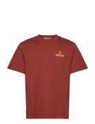 Timberland Illustrated Tree Logo Back Graphic Tee Burgundy