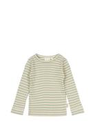 Petit Piao T-Shirt L/S Modal Striped Grön