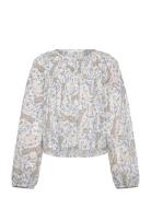 Mango Paisley Print Blouse Vit